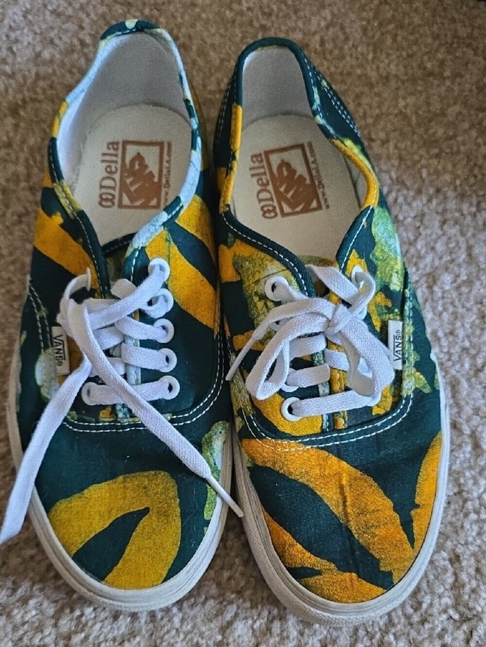 Vans Green & Yellow Women's Canvas Sneakers - Picture 6 of 7